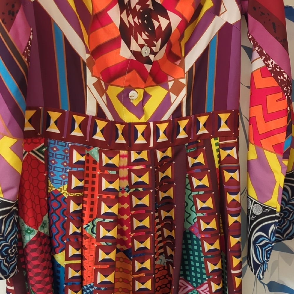 Colorful Geometric Pattern Dress - Picture 4 of 4